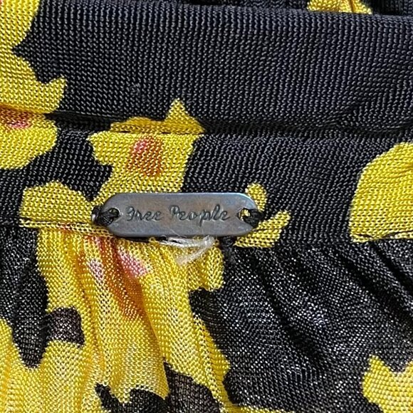 Free People Love Letter Floral Oversized Tunic Black Yellow Combo Size Small - Picture 9 of 12